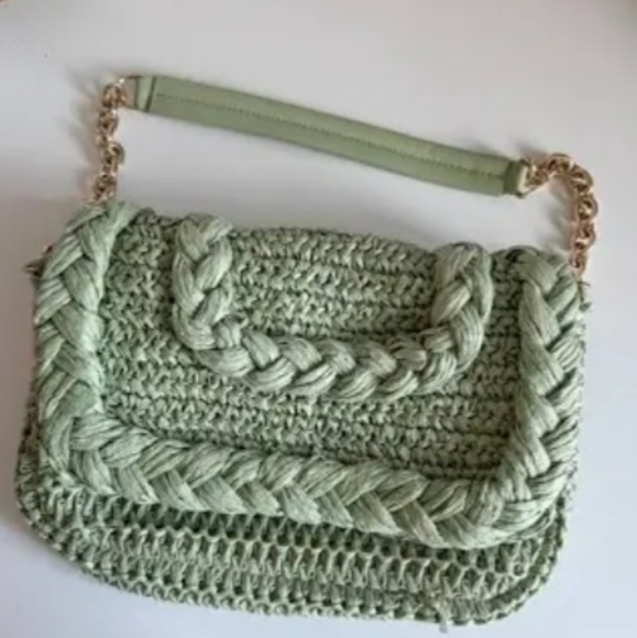 H&M Handbags - H&M Green Woven Handbag